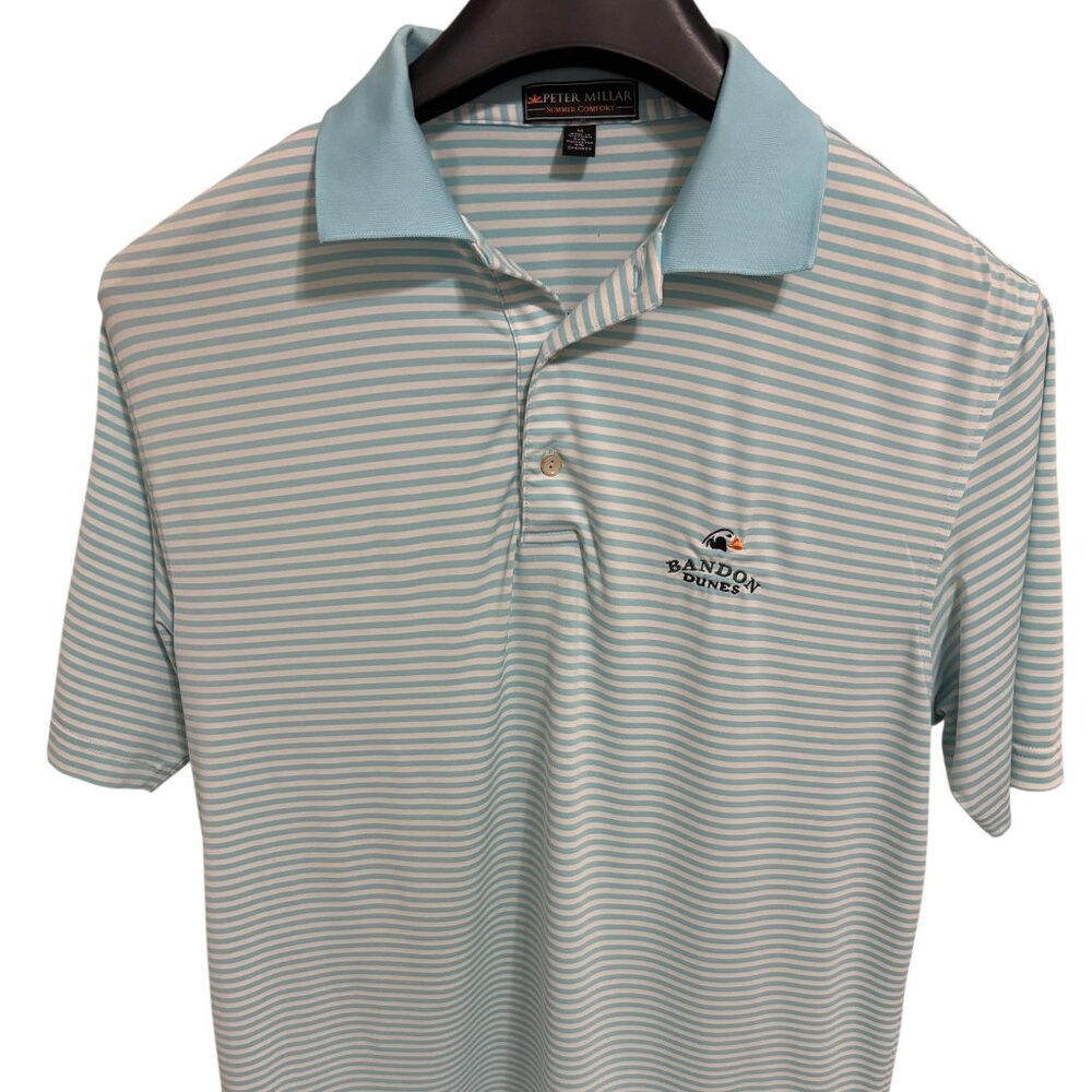 Peter Millar Summer Comfort Men's Medium Golf Polo Shirt Bandon Dunes